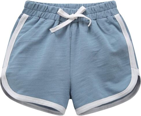 Girls Boys 3 Pack Running Athletic Cotton Shorts, Kids Baby Workout and Fashion Dolphin Summer Beach Sports in Kuwait