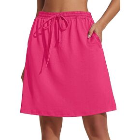 COOrun 18" Golf Skirts for Women Knee Length High Waist Tennis Skirts Drawstring Waistband Skort Skirts with Pockets