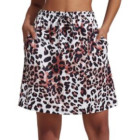 COOrun 18" Golf Skirts for Women Knee Length High Waist Tennis Skirts Drawstring Waistband Skort Skirts with Pockets