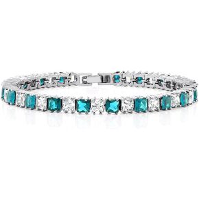 Gem Stone King Princess Cut Cubic Zirconia Classic Tennis Bracelet for Women (15.00 Cttw, 4MM CZ, Size 7 Inch)