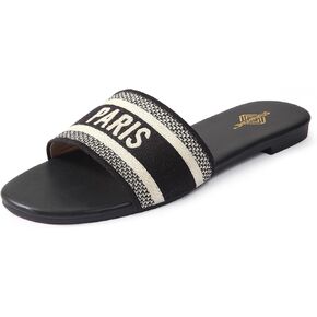 STUNAHOME Womens Flat Sandals Braided Fashion Open Toe Woven Slip On Slides Casual Beach Sandals Slippers for Summer