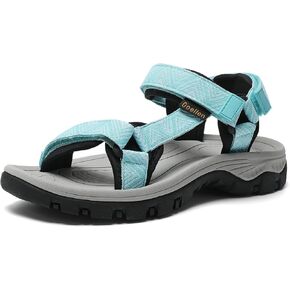 Muboliy Women's Hiking Sport Sandals Water Outdoor Athletic Shoes With Arch Support Adjustable Velcro Beach Shoes