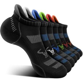 BULLIANT Men Running Socks 6Pairs,Ankle Socks No Show Breathable Wicking For Men Women,Full Cushioned Sole