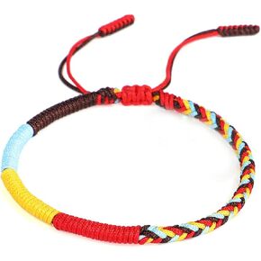 COLORFUL BLING Handmade Weave Tibetan Buddhist Woven Knots Bracelets Mens Womens Lucky Red String Bracelets for Protection Jewelry in Saudi Arabia