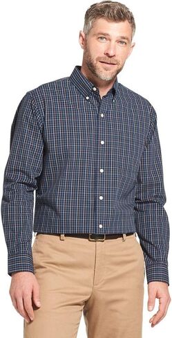 Arrow 1851 Men's Hamilton Poplins Long Sleeve Button Down Plaid Shirt in Saudi Arabia