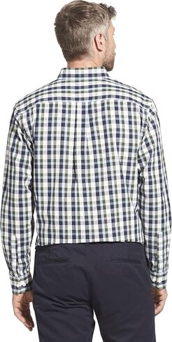 Arrow 1851 Men's Hamilton Poplins Long Sleeve Button Down Plaid Shirt in Saudi Arabia