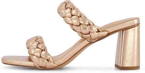 Dunes Iris Chunky Braided Heel Sandals for Women, Block Heel Square Toe Summer Sandals with Memory Foam in Saudi Arabia