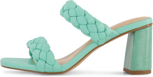 Dunes Iris Chunky Braided Heel Sandals for Women, Block Heel Square Toe Summer Sandals with Memory Foam in Saudi Arabia