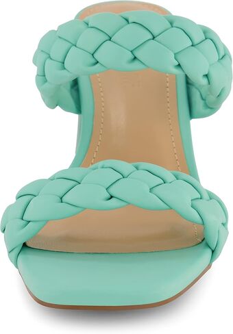 Dunes Iris Chunky Braided Heel Sandals for Women, Block Heel Square Toe Summer Sandals with Memory Foam in Saudi Arabia