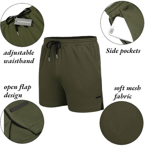 COOFANDY Men's 2 Pack Gym Workout Shorts Mesh Lightweight Bodybuilding Pants Training Running Sports Jogger with Pockets in Kuwait