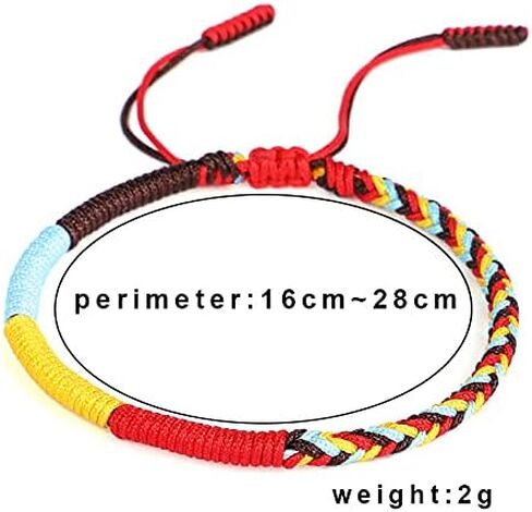 COLORFUL BLING Handmade Weave Tibetan Buddhist Woven Knots Bracelets Mens Womens Lucky Red String Bracelets for Protection Jewelry in Kuwait