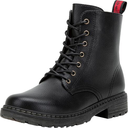 Women's Combat Boots Lace Up Ankle Booties with Side Zipper | Short, flat, comfortable, fashion casual dress style, low heel, motorcycle, work, everyday wear in Saudi Arabia