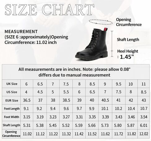 Women's Combat Boots Lace Up Ankle Booties with Side Zipper | Short, flat, comfortable, fashion casual dress style, low heel, motorcycle, work, everyday wear in Saudi Arabia