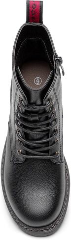 Women's Combat Boots Lace Up Ankle Booties with Side Zipper | Short, flat, comfortable, fashion casual dress style, low heel, motorcycle, work, everyday wear in Saudi Arabia