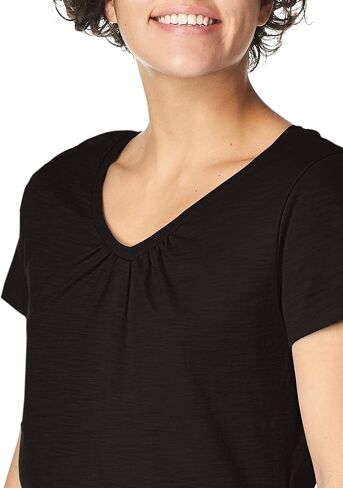 Hanes Women's Shirts, Slub Cotton Shirred V-Neck Tee, Cotton T-Shirts for Women, Women’s Tee Shirts in Saudi Arabia
