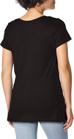 Hanes Women's Shirts, Slub Cotton Shirred V-Neck Tee, Cotton T-Shirts for Women, Women’s Tee Shirts in Saudi Arabia