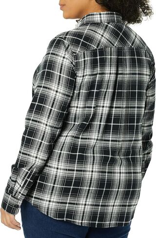 Amazon Essentials Women's Classic-Fit Long-Sleeve Lightweight Plaid Flannel Shirt in Saudi Arabia