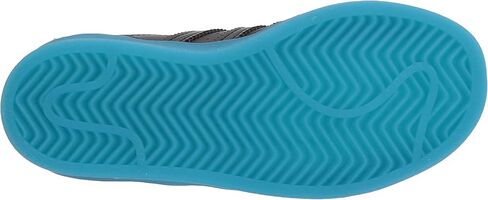 adidas Originals Superstar Sneaker, Black/White/Signal Cyan, 1.5 US Unisex Little Kid in Saudi Arabia