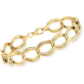 روس سيمونز 14kt الذهب الأصفر وصلة مزدوجة البيضاوي سوار. 8 بوصة in Kuwait