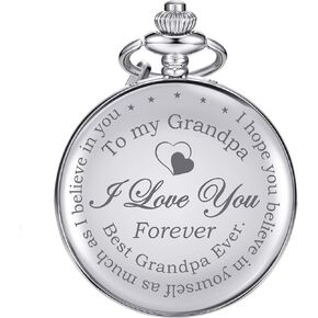 Hicarer Grandpa Pocket Watch, Father's Day Meaningful Grandpa Birthday Christmas Supplies in Kuwait