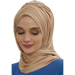 Aisha's Design Instant Hijab for Women Muslim, Presewn 95% Cotton Jersey Turban, Ready to Wear Scarf in Saudi Arabia