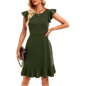 Jollycode Women Elegant Sleeveless Midi Dress 2023 Summer Ruffle Bodycon Cocktail Dresses Business Wedding Guest Dress
