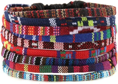 HZMAN Mix 6 Wrap Bracelets Men Women, Hemp Cords Ethnic Tribal Bracelets Wristbands (Mix 6 Wrap) in Saudi Arabia