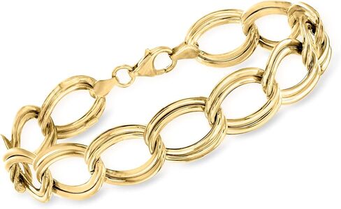 روس سيمونز 14kt الذهب الأصفر وصلة مزدوجة البيضاوي سوار. 8 بوصة in Kuwait
