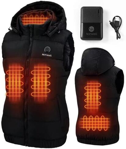 Norwell Women's Lightweight Heated Vest Jacket with Removable Hood (Battery Pack)… in Saudi Arabia