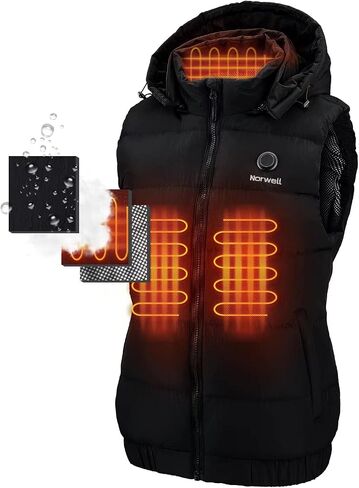 Norwell Women's Lightweight Heated Vest Jacket with Removable Hood (Battery Pack)… in Saudi Arabia