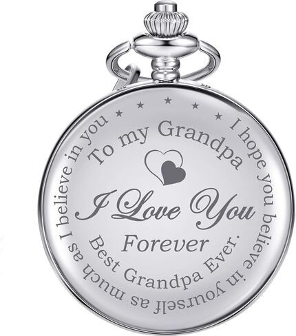 Hicarer Grandpa Pocket Watch, Father's Day Meaningful Grandpa Birthday Christmas Supplies in Kuwait