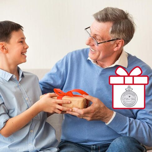 Hicarer Grandpa Pocket Watch, Father's Day Meaningful Grandpa Birthday Christmas Supplies in Kuwait