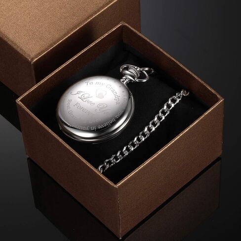 Hicarer Grandpa Pocket Watch, Father's Day Meaningful Grandpa Birthday Christmas Supplies in Kuwait