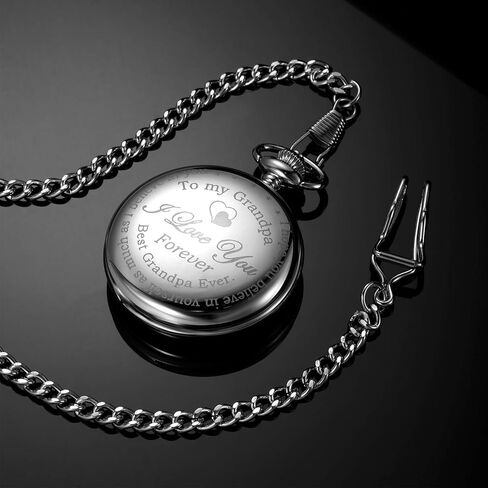 Hicarer Grandpa Pocket Watch, Father's Day Meaningful Grandpa Birthday Christmas Supplies in Kuwait