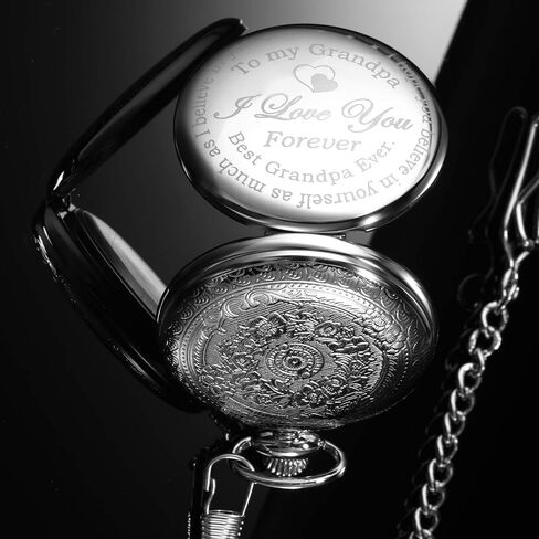 Hicarer Grandpa Pocket Watch, Father's Day Meaningful Grandpa Birthday Christmas Supplies in Kuwait