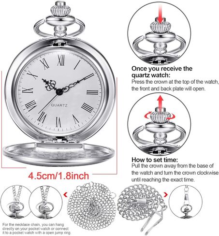 Hicarer Grandpa Pocket Watch, Father's Day Meaningful Grandpa Birthday Christmas Supplies in Kuwait