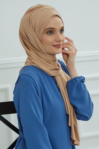 حجاب فوري بتصميم عائشة للنساء المسلمات، عمامة جيرسي قطن 95%، جاهزة للارتداء in Kuwait