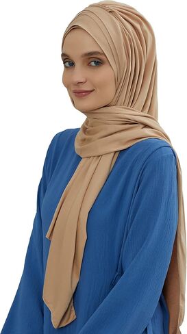 حجاب فوري بتصميم عائشة للنساء المسلمات، عمامة جيرسي قطن 95%، جاهزة للارتداء in Kuwait