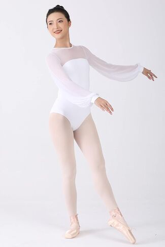 Aisling Mesh Shoulder and Sleeves Dance Leotard For Women Ballet in Kuwait