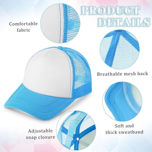 18 Pack Sublimation Blank Polyester Mesh Cap Trucker Summer Mesh Cap Unisex Two Tone and Solid Trucker Hats Blank Snapback Hat Sublimation Blank Mesh Baseball Cap for Men Women in Saudi Arabia