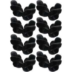 Liitrsh 8 Pairs Women's Cross Band Slippers Fuzzy House Slippers Plush Furry Bridesmaid Slippers Open Toe Soft Comfy Warm Cozy