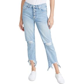 7 For All Mankind Women's High Waist Cropped Straight Jeans