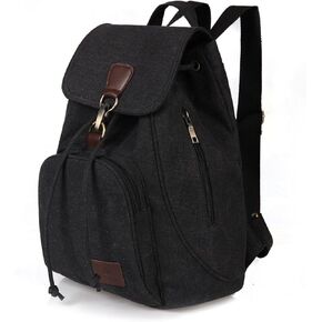Canvas Fashion Backpacks Purse Casual Outdoor Shopping Daypacks Sports Rucksack Hiking Travel Multipurpose Bag Black in Saudi Arabia