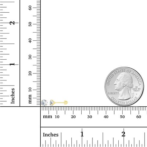 الصلبة 14K الذهب الأصفر هيبوالرجينيك AAA مكعب زركونيا سوليتير المسمار الخلفي مسمار آمن على الظهر، 3 مللي متر-7 مللي متر in Kuwait