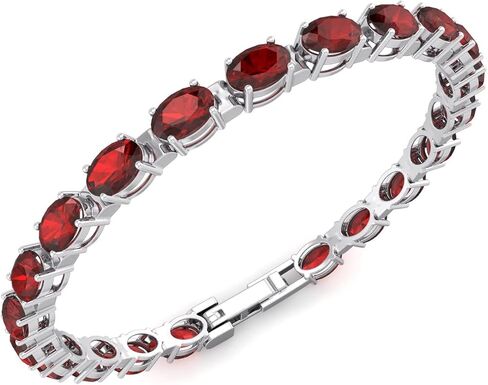 Silver Smile 925 Sterling Silver Gemstone Bracelets for Women and Girls|Attractive Tennis Bracelet in 7.25" Length with Secure Lock |Comes in a Suede Pouch in Saudi Arabia