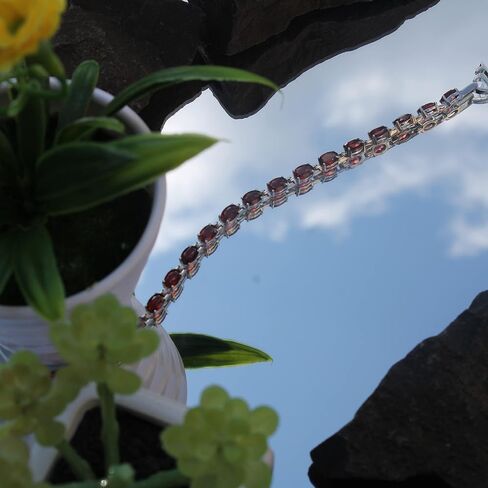 Silver Smile 925 Sterling Silver Gemstone Bracelets for Women and Girls|Attractive Tennis Bracelet in 7.25" Length with Secure Lock |Comes in a Suede Pouch in Saudi Arabia