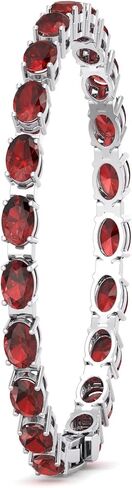 Silver Smile 925 Sterling Silver Gemstone Bracelets for Women and Girls|Attractive Tennis Bracelet in 7.25" Length with Secure Lock |Comes in a Suede Pouch in Saudi Arabia