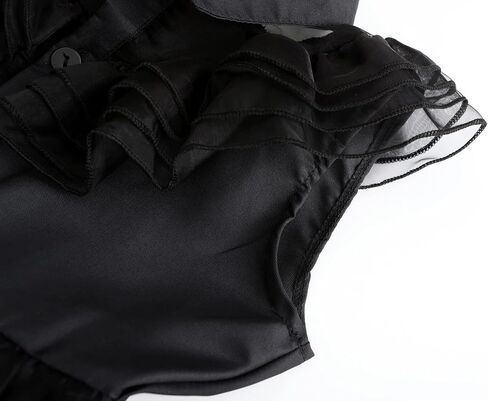 فستان Akokvlar التنكري باللون الأسود للفتيات مع حزام شعر مستعار وأقراط وجوارب in Kuwait