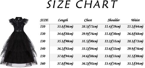 فستان Akokvlar التنكري باللون الأسود للفتيات مع حزام شعر مستعار وأقراط وجوارب in Kuwait