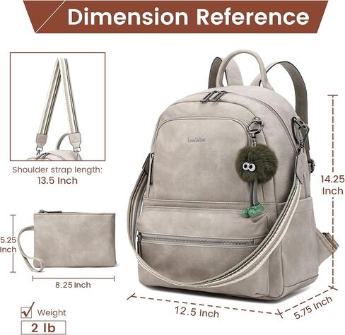 Backpack Purse for Women Leather Travel Backpacks Fashion Large Ladies Shoulder Bags With Purses in Kuwait